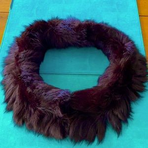 Beautiful Brown Fox Fur trim/collar to be added to sweater or jacket
